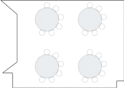 โต๊ะกลมแบบ Crescent (Cabaret)