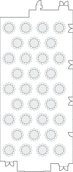 Mesas redondas de banquete