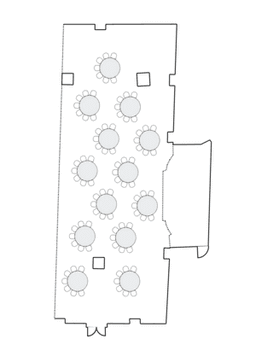 โต๊ะกลมแบบ Crescent (Cabaret)