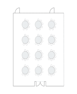 โต๊ะกลมแบบ Crescent (Cabaret)