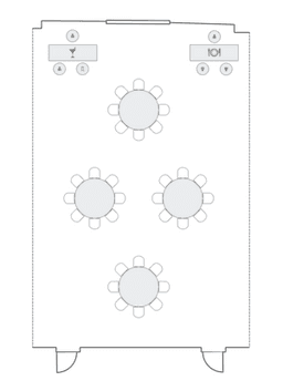Mesas redondas de banquete
