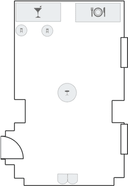 En mesitas de cóctel circulares