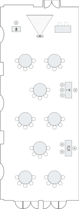 โต๊ะกลมแบบ Crescent (Cabaret)