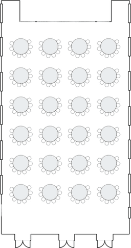 โต๊ะกลมแบบ Crescent (Cabaret)