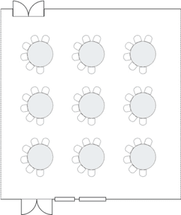 โต๊ะกลมแบบ Crescent (Cabaret)
