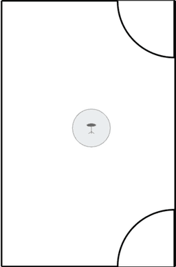 En mesitas de cóctel circulares