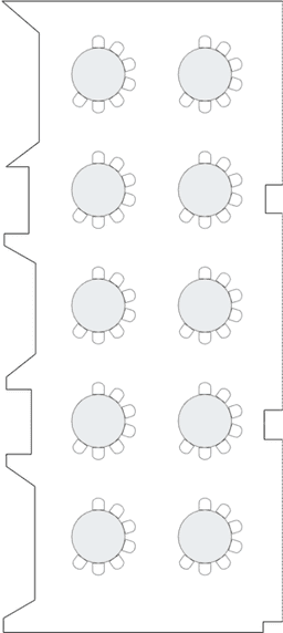 โต๊ะกลมแบบ Crescent (Cabaret)