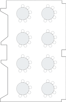 โต๊ะกลมแบบ Crescent (Cabaret)