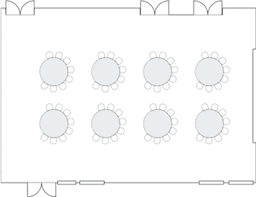 โต๊ะกลมแบบ Crescent (Cabaret)