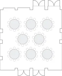 Mesas redondas de banquete