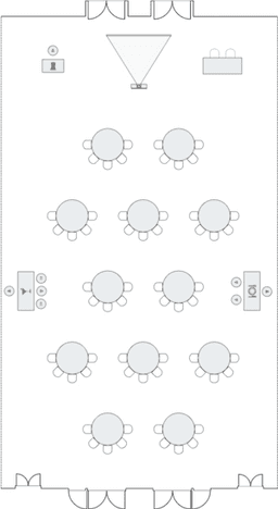 โต๊ะกลมแบบ Crescent (Cabaret)