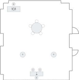 En mesitas de cóctel circulares