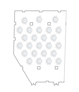 โต๊ะกลมแบบ Crescent (Cabaret)