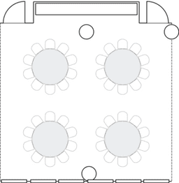 Mesas redondas de banquete