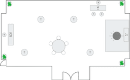 En mesitas de cóctel circulares