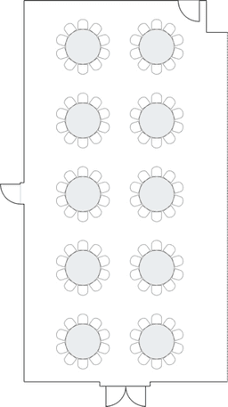 Mesas redondas de banquete
