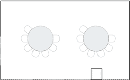 Круглые столы, расставленные полукругом