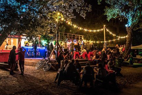 One of the bars open in summer on the Vistula river