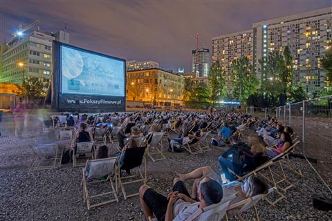 One of the many summer open-air cinemas in Warsaw