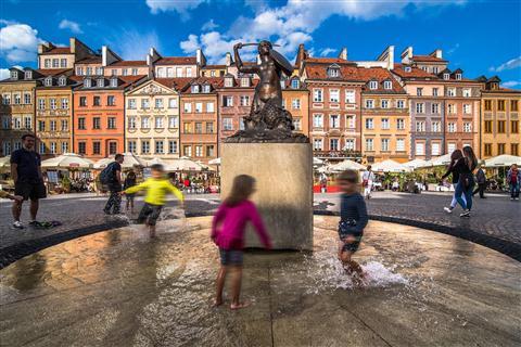 The Mermaid Statue in the centre of the Old Town Square
