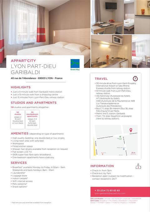 Appart'City Lyon Part Dieu Garibaldi a Lyon, FR