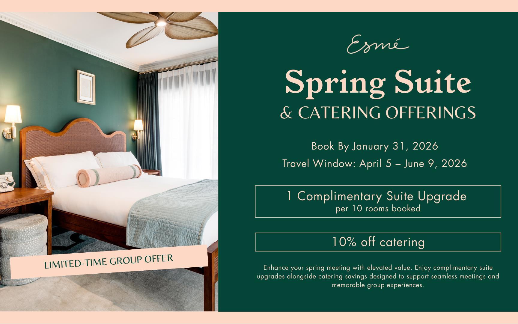 Изображение Spring Suite & Catering Offerings